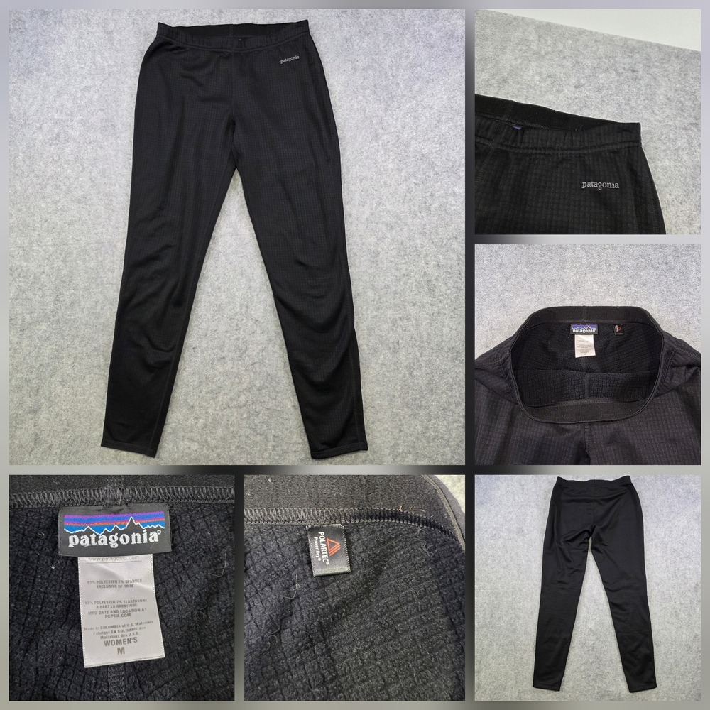 Patagonia Leggings Womens Medium Black Polartec Power Dry Fleece Base Layer